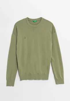 United Colors of Benetton pulover de bumbac pentru copii culoarea verde, light, 1098C107W imagine