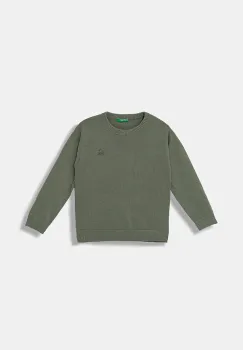 United Colors of Benetton pulover de bumbac pentru copii culoarea verde, light, 120YC108S imagine
