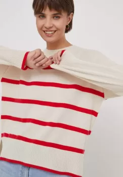 United Colors of Benetton pulover de casmir culoarea bej, light imagine