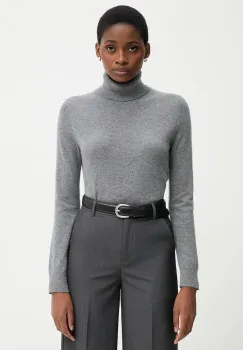 United Colors of Benetton pulover de casmir culoarea bej, light, cu guler, 1033D202D imagine