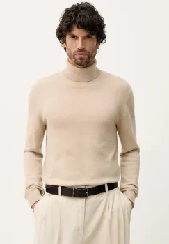 United Colors of Benetton pulover de casmir culoarea negru, light, cu guler, 1033U2011 imagine