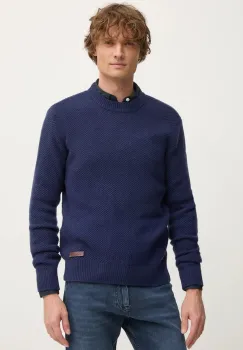 United Colors of Benetton pulover de lana barbati, culoarea albastru marin, 1344U108H imagine