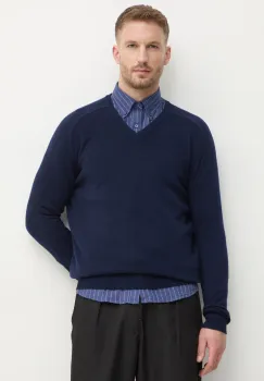 United Colors of Benetton pulover de lana barbati, culoarea albastru marin, light, 1006U4016 imagine