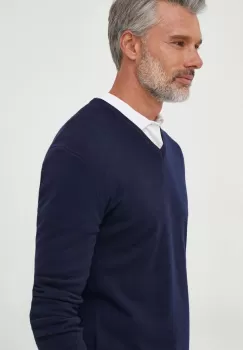 United Colors of Benetton pulover de lana barbati, culoarea albastru marin, light imagine