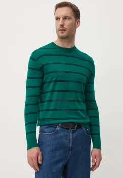 United Colors of Benetton pulover de lana barbati, culoarea verde, light, 11AHK107L imagine