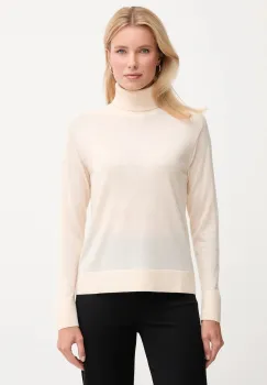 United Colors of Benetton pulover de lana culoarea bej, light, cu guler, 11AHD203Y imagine