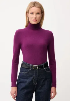 United Colors of Benetton pulover de lana culoarea gri, cu guler, 1002D2348 imagine