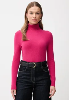 United Colors of Benetton pulover de lana culoarea gri, cu guler, 1002D2348 imagine