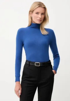 United Colors of Benetton pulover de lana culoarea gri, cu guler, 1002D2348 imagine