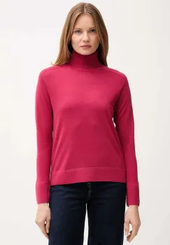 United Colors of Benetton pulover de lana culoarea roz, light, cu guler, 11AHD203Y imagine