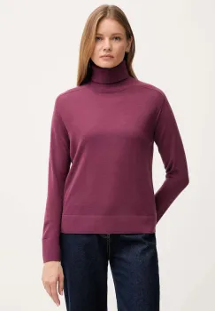 United Colors of Benetton pulover de lana culoarea violet, light, cu guler, 11AHD203Y imagine