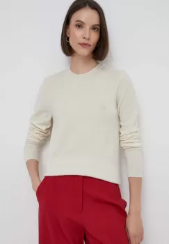 United Colors of Benetton pulover de lana femei, culoarea bej, light imagine