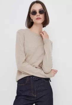 United Colors of Benetton pulover de lana femei, culoarea bej, light imagine