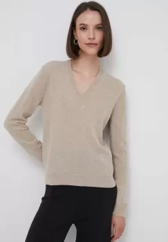 United Colors of Benetton pulover de lana femei, culoarea bej, light imagine