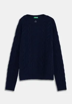 United Colors of Benetton pulover de lana pentru copii culoarea albastru marin, 1344C107G imagine