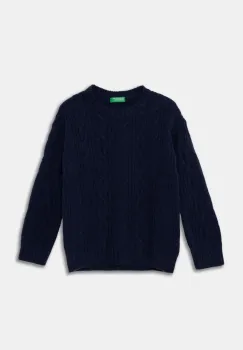 United Colors of Benetton pulover de lana pentru copii culoarea albastru marin, 1344G100R imagine