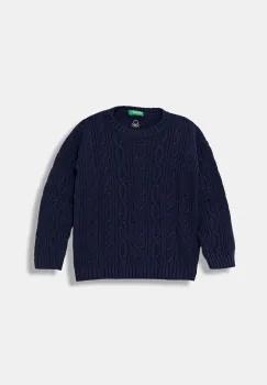 United Colors of Benetton pulover de lana pentru copii culoarea bleumarin, 1344G100R imagine