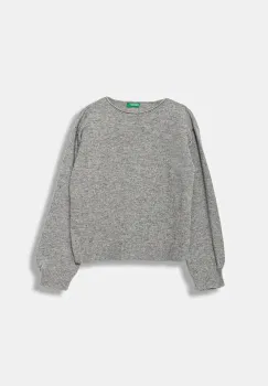 United Colors of Benetton pulover de lana pentru copii culoarea gri, light, 126WC108Q imagine