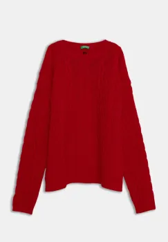 United Colors of Benetton pulover de lana pentru copii culoarea rosu, 1344C107G imagine