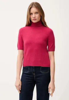 United Colors of Benetton pulover de lana pentru copii culoarea roz, light, cu guler, 102HD203X imagine
