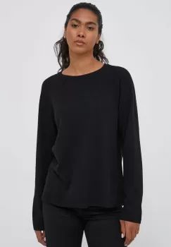 United Colors of Benetton pulover din amestec de casmir culoarea negru, light imagine