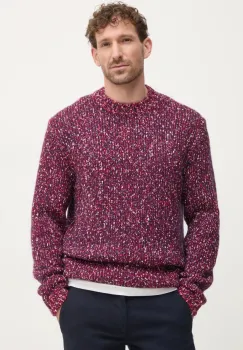 United Colors of Benetton pulover din amestec de lana barbati, culoarea bordo, 116NU108M imagine