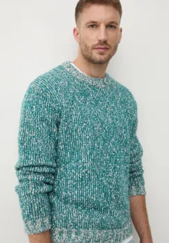 United Colors of Benetton pulover din amestec de lana barbati, culoarea turcoaz, 116NU108M imagine