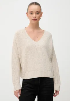 United Colors of Benetton pulover din amestec de lana culoarea bej, 126WD402Z imagine