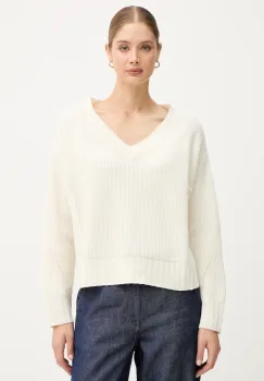United Colors of Benetton pulover din amestec de lana culoarea bej, 126WD402Z imagine