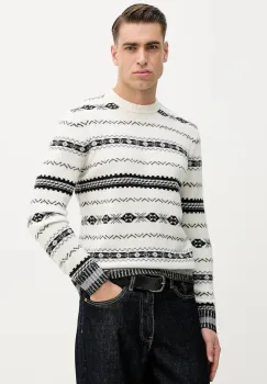 United Colors of Benetton pulover din amestec de lana culoarea bej, 18AYK10AP imagine