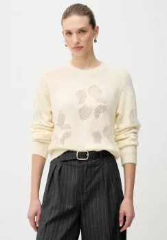 United Colors of Benetton pulover din amestec de lana culoarea bej, 18L4E10EW imagine