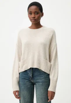 United Colors of Benetton pulover din amestec de lana culoarea bej, light, 126WD10E4 imagine