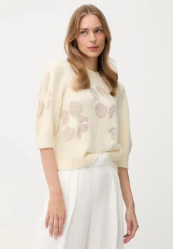 United Colors of Benetton pulover din amestec de lana culoarea bej, light, 18L4E10EV imagine