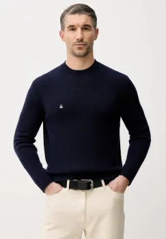 United Colors of Benetton pulover din amestec de lana culoarea bleumarin, 1444U10AZ imagine