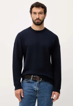 United Colors of Benetton pulover din amestec de lana culoarea bleumarin, 1Y6SK10A7 imagine