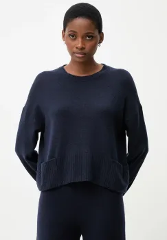 United Colors of Benetton pulover din amestec de lana culoarea bleumarin, light, 126WD10E4 imagine
