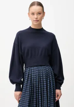 United Colors of Benetton pulover din amestec de lana culoarea bleumarin, light, cu turtleneck, 1Y6SD2041 imagine