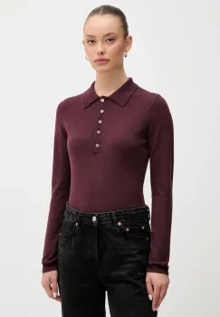 United Colors of Benetton pulover din amestec de lana culoarea bordo, light, 102HD301H imagine