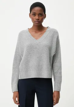 United Colors of Benetton pulover din amestec de lana culoarea gri, 126WD402Z imagine