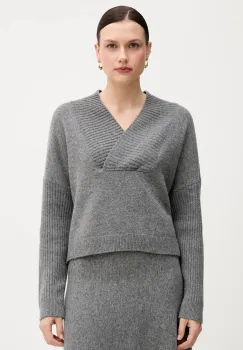 United Colors of Benetton pulover din amestec de lana culoarea gri, 1444D403H imagine