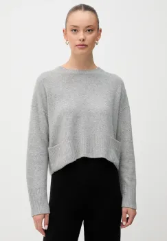 United Colors of Benetton pulover din amestec de lana culoarea gri, light, 126WD10E4 imagine