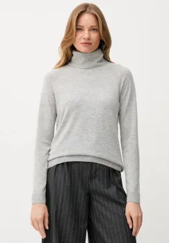 United Colors of Benetton pulover din amestec de lana culoarea gri, light, cu guler, 1035D2551 imagine