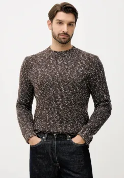 United Colors of Benetton pulover din amestec de lana culoarea maro, 10C3U108M imagine