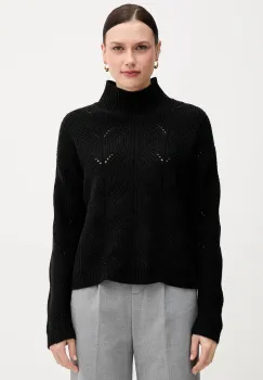 United Colors of Benetton pulover din amestec de lana culoarea negru, light, cu turtleneck, 1FDFD10F2 imagine