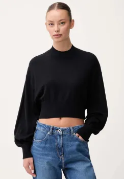 United Colors of Benetton pulover din amestec de lana culoarea negru, light, cu turtleneck, 1Y6SD2041 imagine