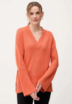 United Colors of Benetton pulover din amestec de lana culoarea portocaliu, 1244D403A imagine