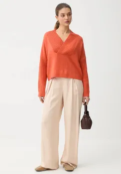 United Colors of Benetton pulover din amestec de lana culoarea portocaliu, 1444D403H imagine