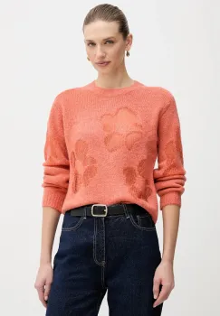 United Colors of Benetton pulover din amestec de lana culoarea portocaliu, 18L4E10EW imagine