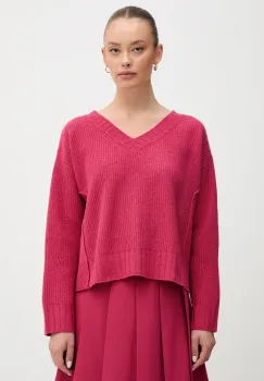United Colors of Benetton pulover din amestec de lana culoarea roz, 126WD402Z imagine