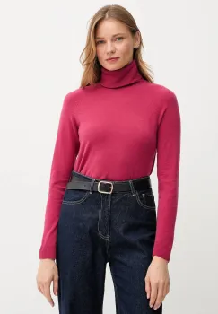 United Colors of Benetton pulover din amestec de lana culoarea roz, light, cu guler, 1035D2551 imagine